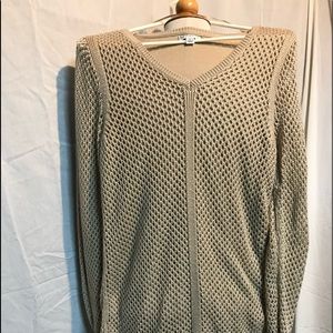 Tan Net Sweater Lg